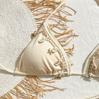Damen Triangel-Bikini mit verspielten Detailbändern und eleganter Verzierung R&B