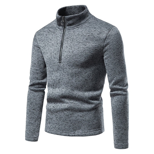 Herren Pullover mit Stehkragen und Reißverschluss R&B