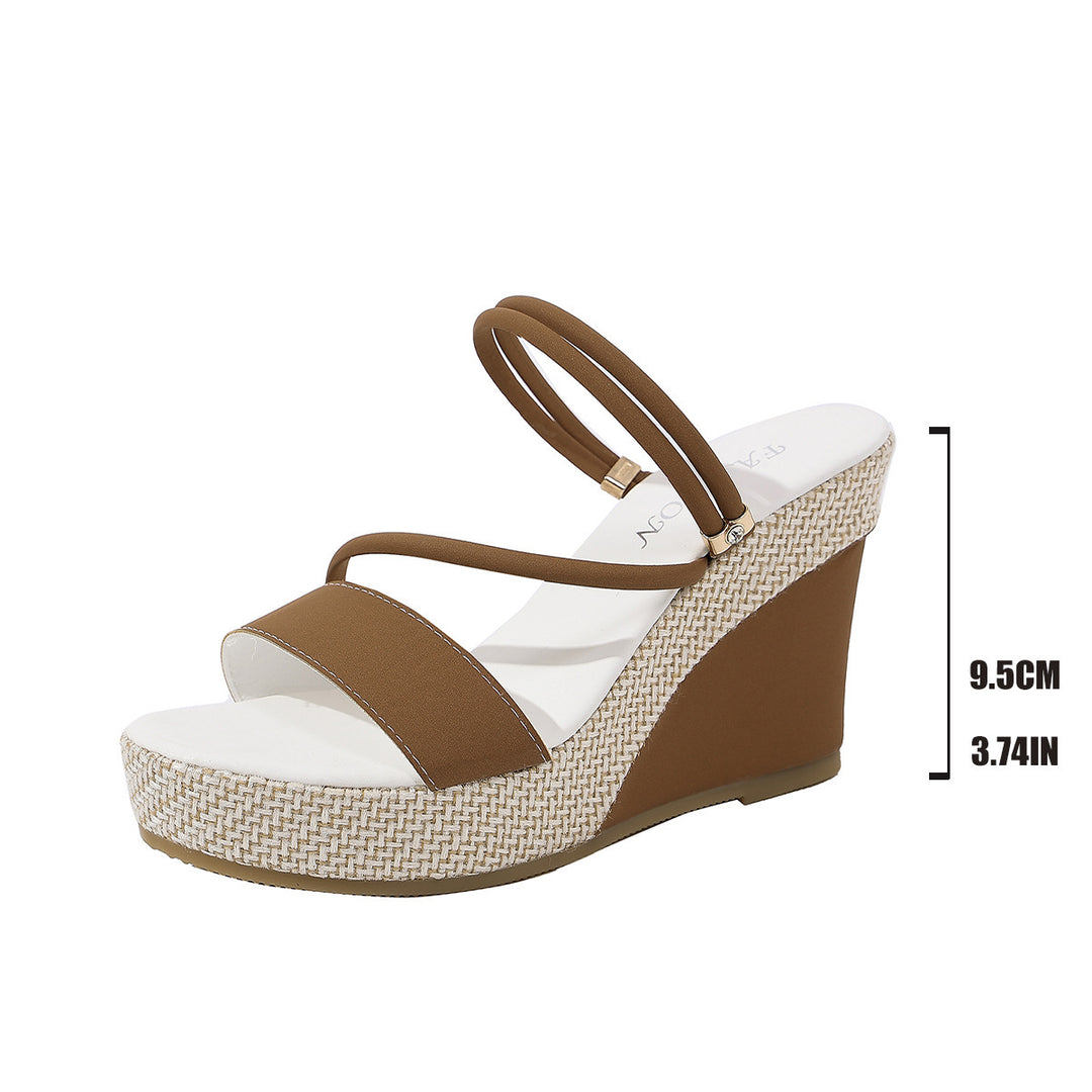 Damen Wedge-Pantoletten mit geflochtenem Riemendesign und komfortablem Fußbett R&B