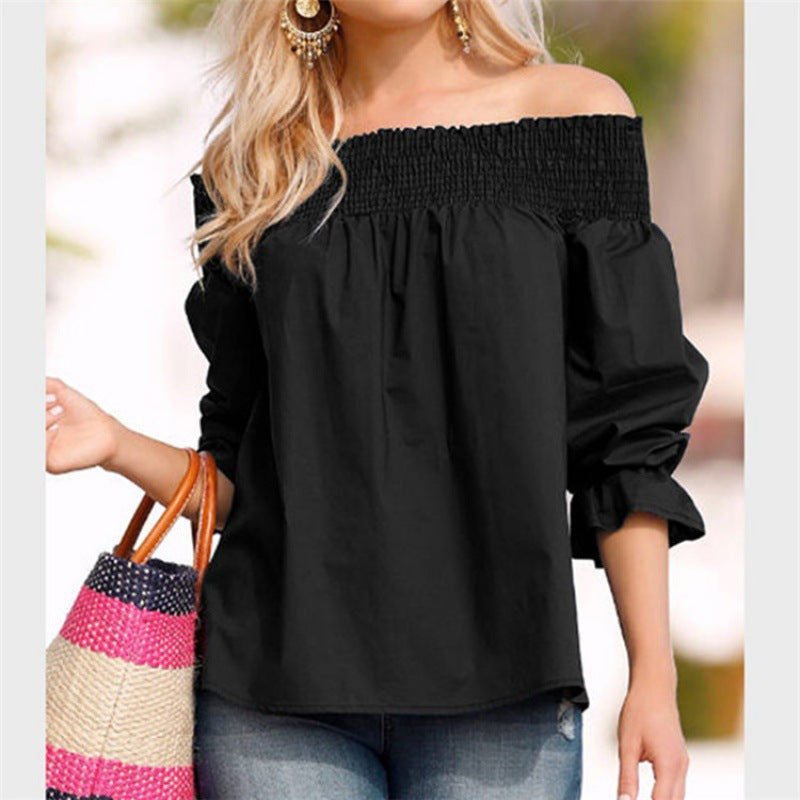 Damen Off-Shoulder Bluse mit Puffärmeln und Schleifendetail R&B