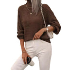 Damen Rollkragenpullover mit strukturiertem Muster und lässiger Passform R&B