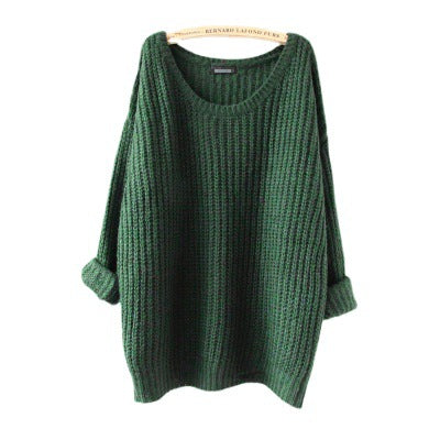 Damen Grobstrickpullover mit lässigem Schnitt und tiefem Rundhalsausschnitt R&B