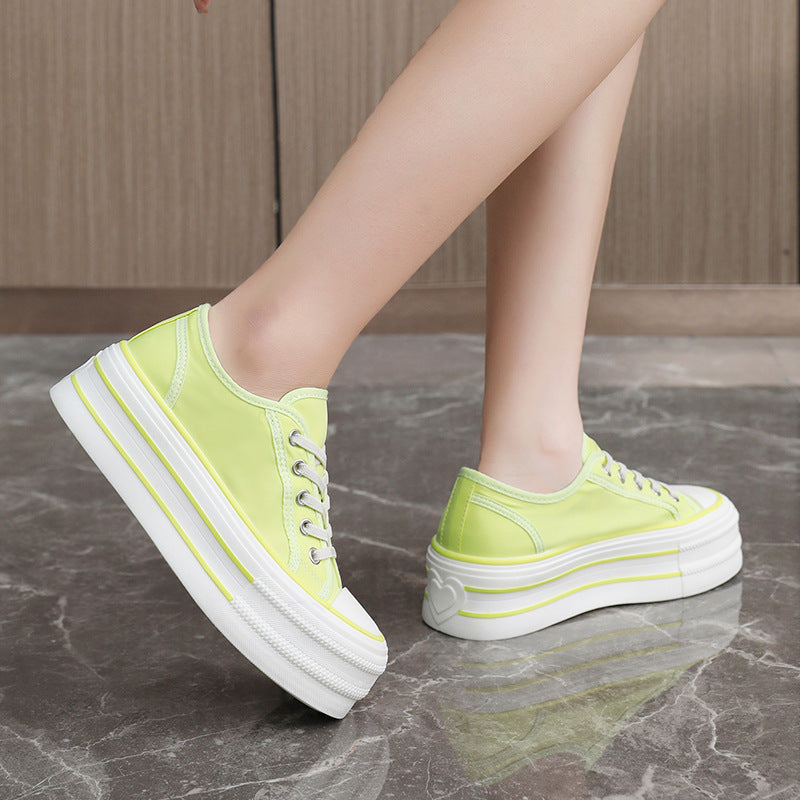 Damen Plüsch Plateau Sneakers mit atmungsaktivem Obermaterial R&B