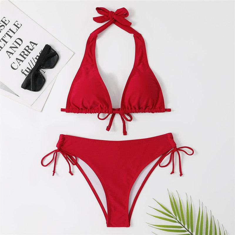 Damen Triangel-Bikini mit verstellbaren Trägern und seitlichem BindR&Band R&B