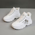 Damen gefütterte High-Top Sneakers mit modischem Design und praktischen Reißverschlussdetails R&B