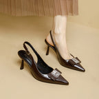 Damen Slingback-Pumps mit elegantem Schleifenakzent und modischem Absatz