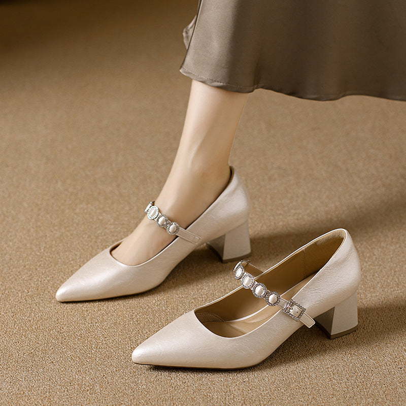 Damen Glamouröse Slingback-Pumps mit funkelnder Schnallen-Applikation