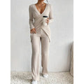 Damen elegantes lässiges Strickanzug Set R&B