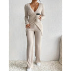 Damen elegantes lässiges Strickanzug Set R&B