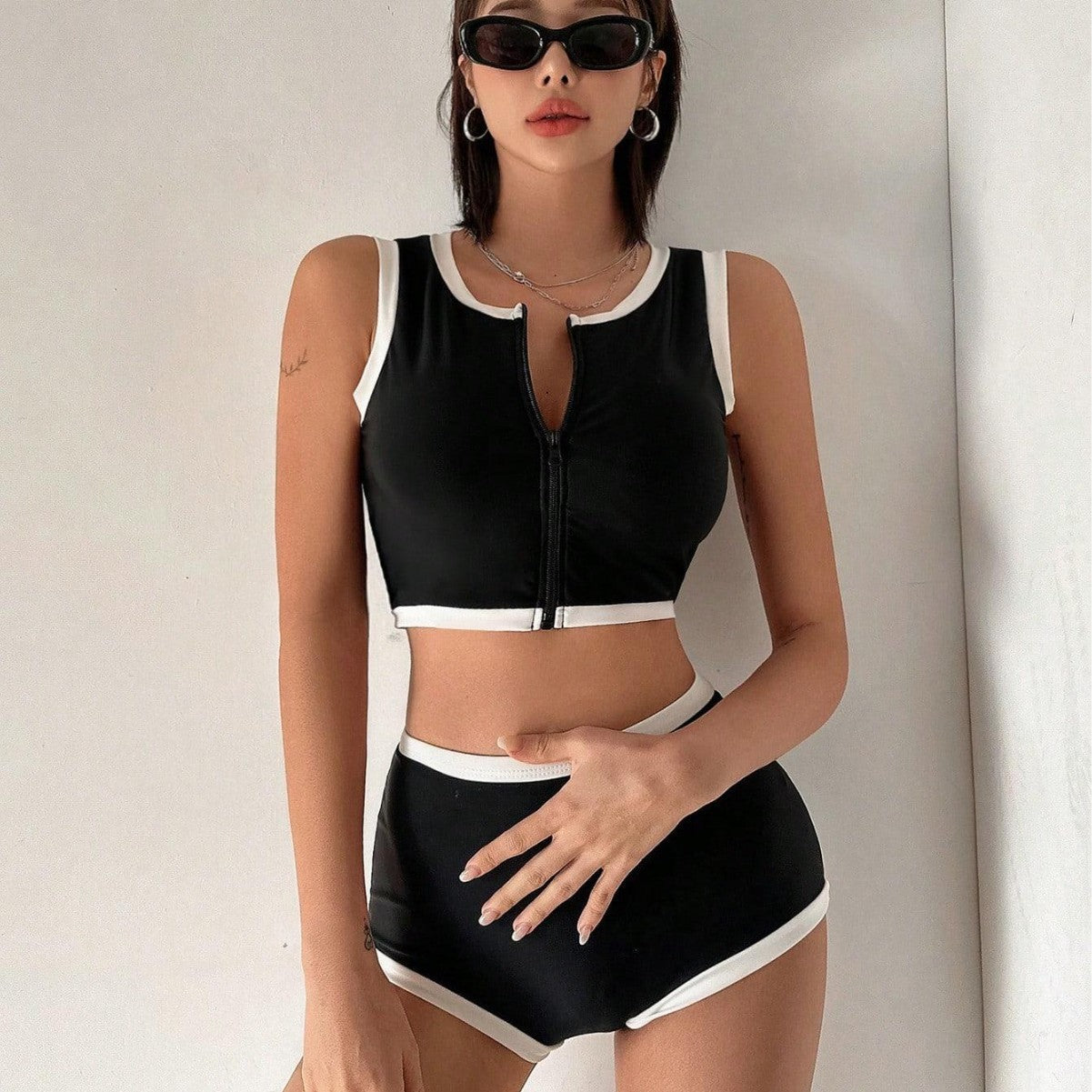 Damen Sportliches Zweiteiler-Badeoutfit R&B
