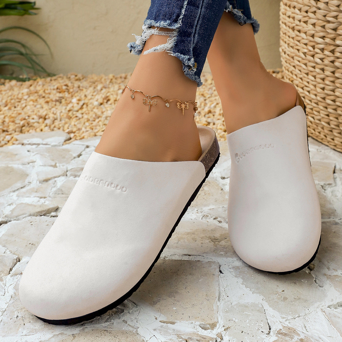 Damen Bequeme Clogs aus weichem Wildleder mit anatomisch geformtem Fußbett EB