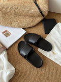 Damen Komfortable Zehentrenner-Sandalen im minimalistischen Design mit doppeltem Riemen