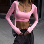 Damen Figurbetontes Crop-Top mit verstellbaren Rüschendetails R&B
