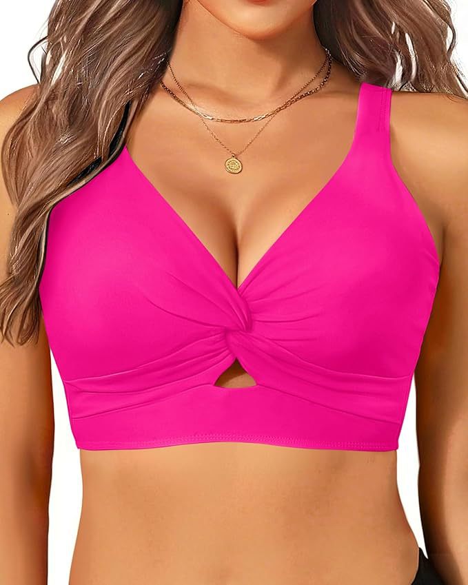 Damen sportliches Bikinioberteil mit floralem Design R&B