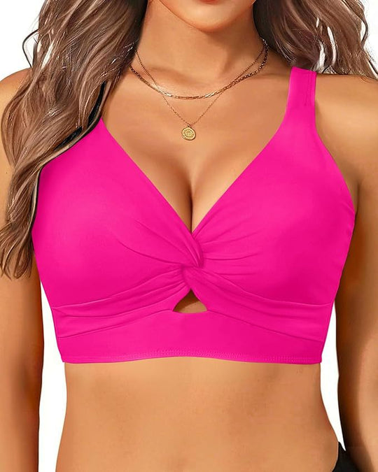 Damen sportliches Bikinioberteil mit floralem Design R&B