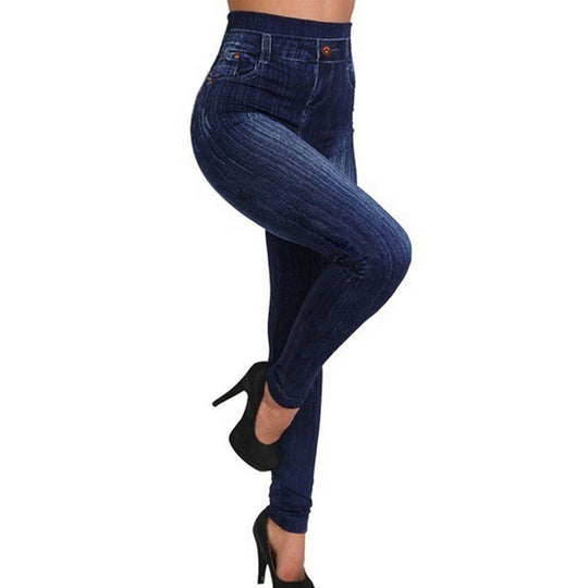Damen Hochtaillierte Jeansleggings im Denim-Look R&B