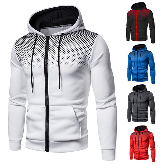 Herren sportliche Kapuzenjacke mit atmungsaktiven Einsätzen R&B