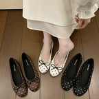 Damen Ballerinas mit Punkten und verspieltem Schleifen-Detail EB