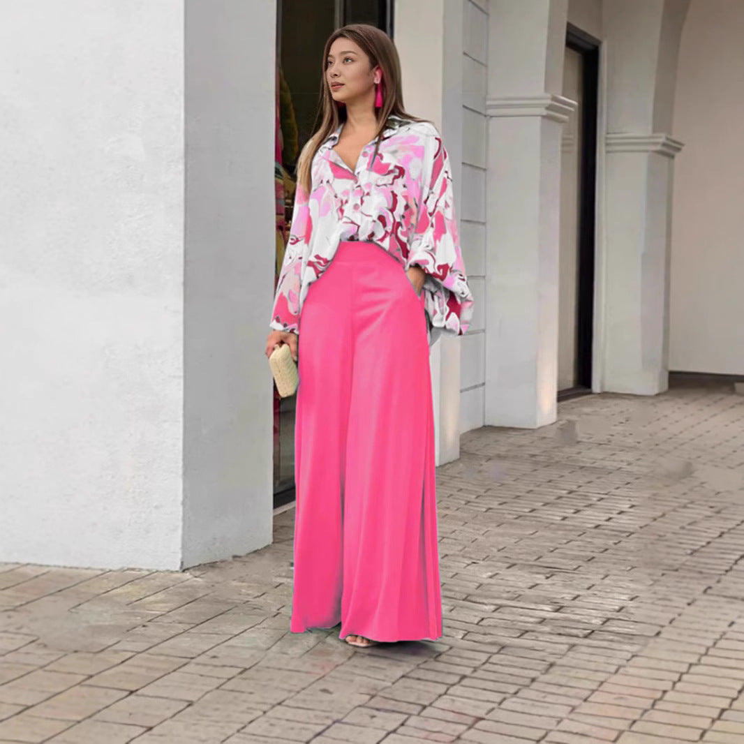 Damen Weit geschnittene Culotte-Hose mit hohem Bund und fließendem Stoff R&B