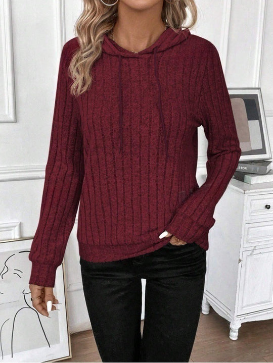 Damen Fleece Kapuzenpulli im Rippdesign R&B