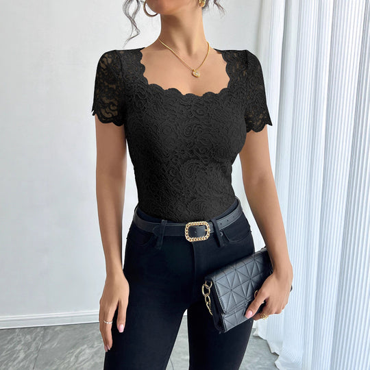 Damen Spitzenbody mit eleganten Abschluss R&B