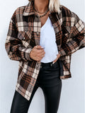 Damen Karierte Overshirtjacke im flauschigen Stoff R&B