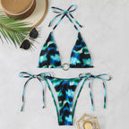 Damen Triangel-Bikini-Set mit glänzendem Ring-Detail R&B