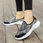 Damen nan eleganter Schlupfsneaker mit elastischen Zierbändern, atmungsaktiver Strickkonstruktion und gedämpfter Komfortlaufsohle R&B