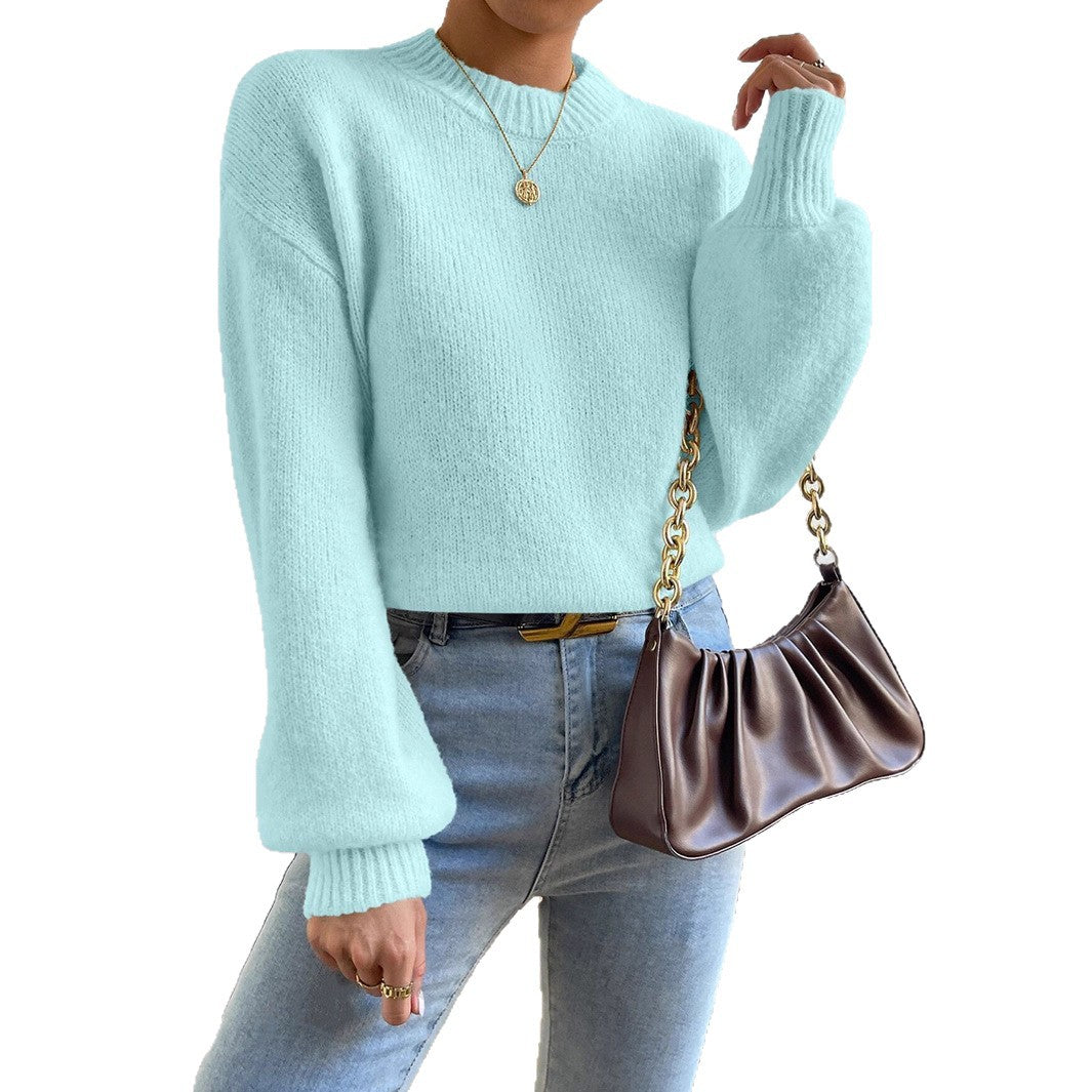 Damen Kuschelpullover mit weitem Schnitt und hochgeschlossenem Kragen R&B