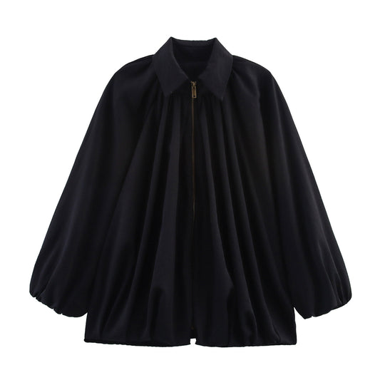 Damen leichtes Oversized-Blusenshirt mit Rüschendesign R&B
