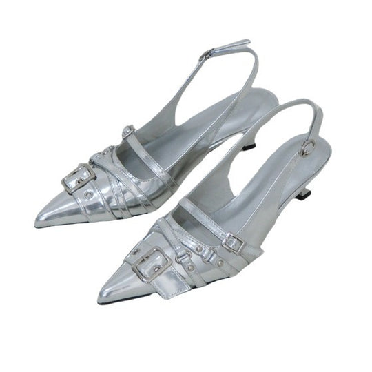 Damen elegante Sling-Pumps mit modischer Schnallenverzierung R&B