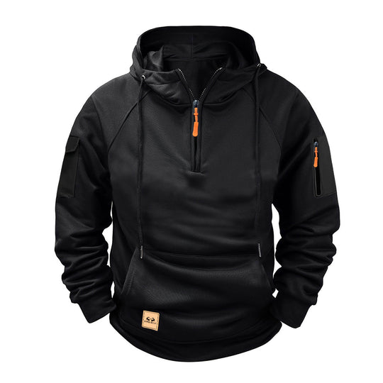 Herren sportlicher Kapuzenpullover mit praktischem Reißverschluss R&B
