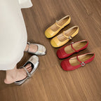 Damen Ballerinas mit modischer Schnallenapplikation