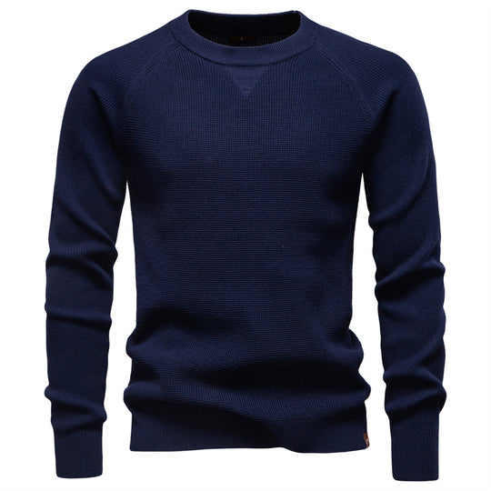 Herren Strickpullover mit innovativem Strukturmuster und Rundhalsausschnitt R&B