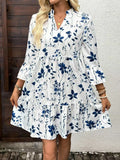 Damen Freizeitkleid mit floralem Design und Rüschen R&B