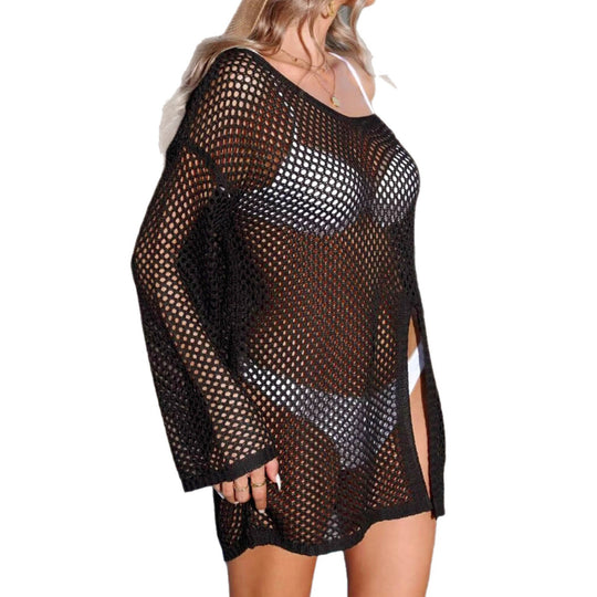 Damen Luftige Netz-Strickjacke R&B