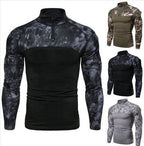 Herren Funktionales Langarmshirt im sportlichen Design mit Stehkragen und Reißverschluss