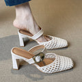Damen modische Slingback-Pumps mit geflochtenem Design und modischem Schnallenverschluss R&B