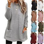 Damen Kuscheliger Fleece-Pullover mit weitem Schnitt und praktischen Taschen R&B