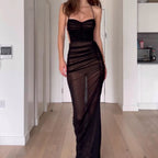 Damen Elegantes Wickelkleid mit tiefer Rückenansicht und fein schwingendem Rock R&B
