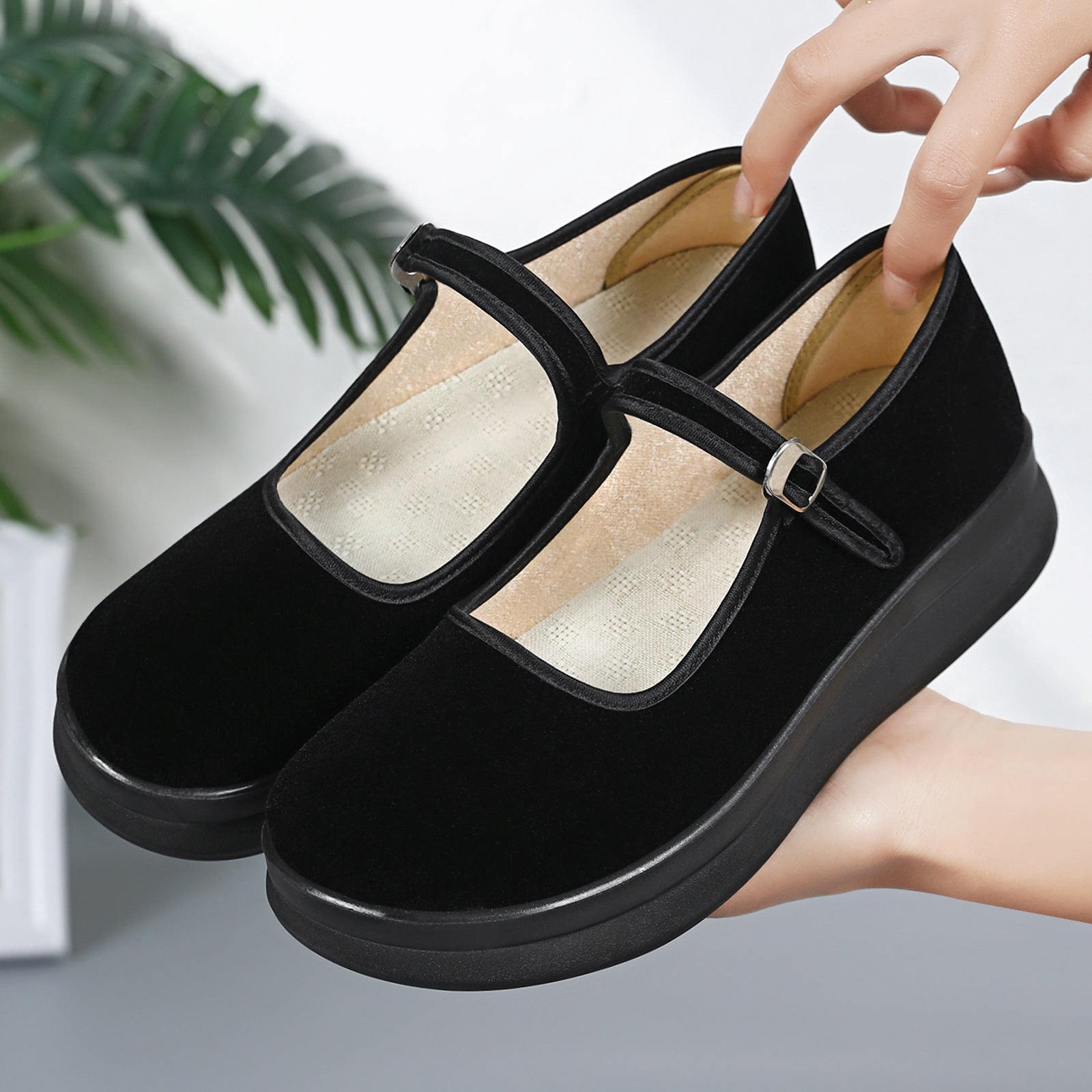 Damen Elegante und bequeme Mary Jane Schuhe mit verstellbarem Riemen