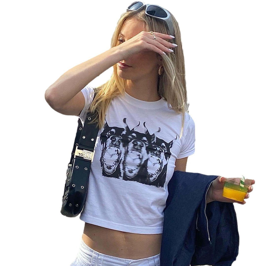 Damen Grafik T-Shirt mit kreativen Druck R&B