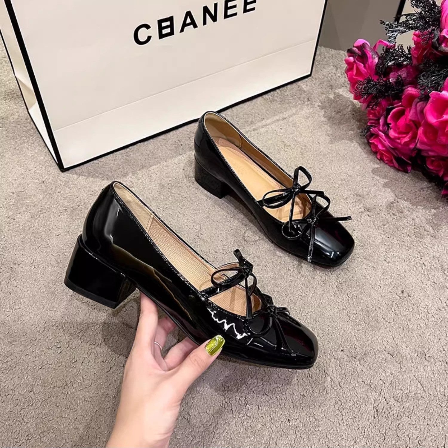 Damen Ballerinas mit modischer Schleifenapplikation R&B