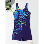Damen Sportlicher Badeanzug mit trendigem Grafikdesign R&B