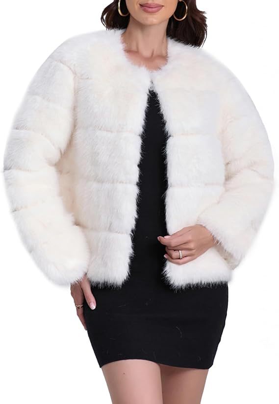 Damen Modischer Kunstfell-Jacke mit strukturiertem Design R&B