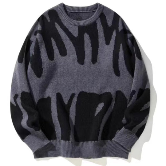 Damen Oversized Pullover mit aufregendem Muster R&B