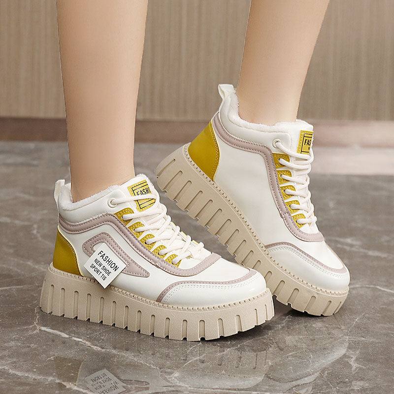 Damen Sportliche High-Top Sneakers mit dämpfendem Sohlenprofil und kuscheligem Innenfutter R&B