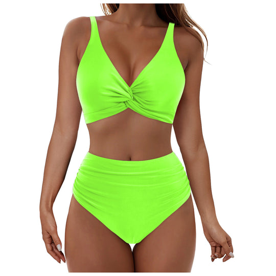 Damen Hochtailliertes Bikini-Set mit Wickel-Oberteil R&B