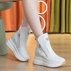 Damen modische Winterstiefeletten mit praktischem Reißverschluss und bequemem Innenfutter R&B