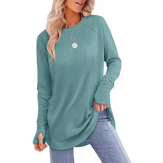 Damen lässiger Langarmshirt mit modernem Schnitt R&B
